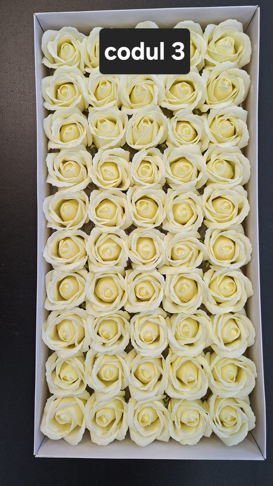 Trandafiri pasta de sapun sapun, 5cm, cutie 50 buc