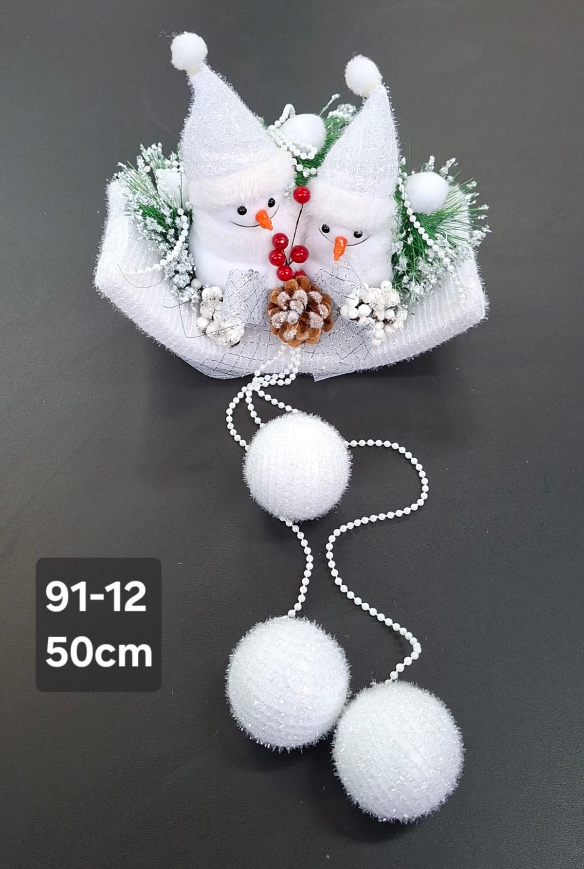 Decorațiune Crăciun doi oameni de zăpadă - 50cm