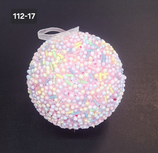 Glob Decorativ de Crăciun cu Biluțe Multicolore - 8cm, Set 10 Bucăți