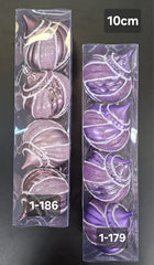 Set 4 Globuri Crăciun Decorative 2 culori cu Sclipici - 10cm