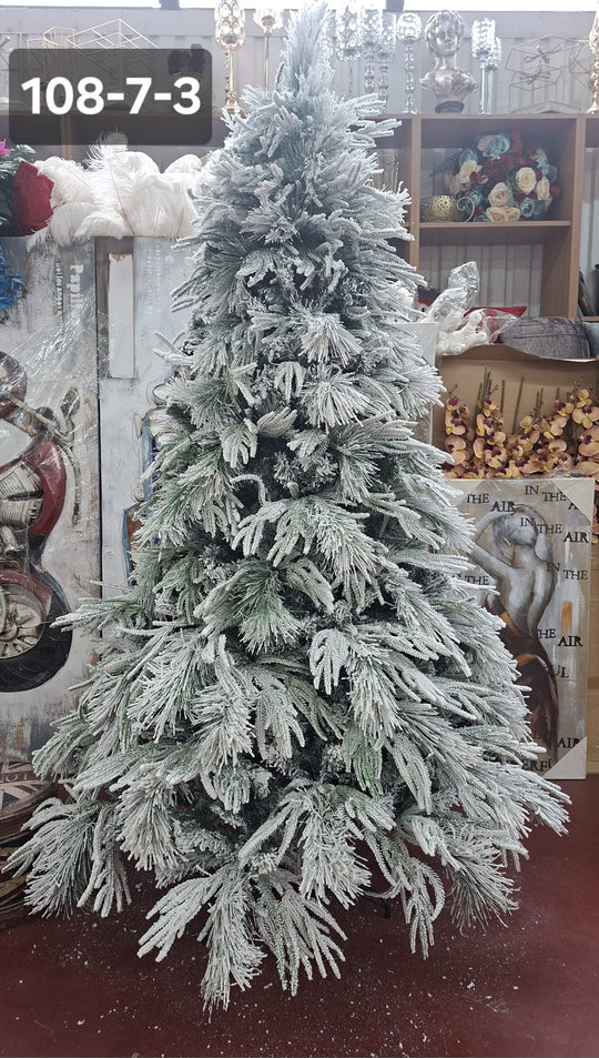 Brad artificial de Crăciun cu zăpadă, model lux 3D, disponibil în 3 mărimi