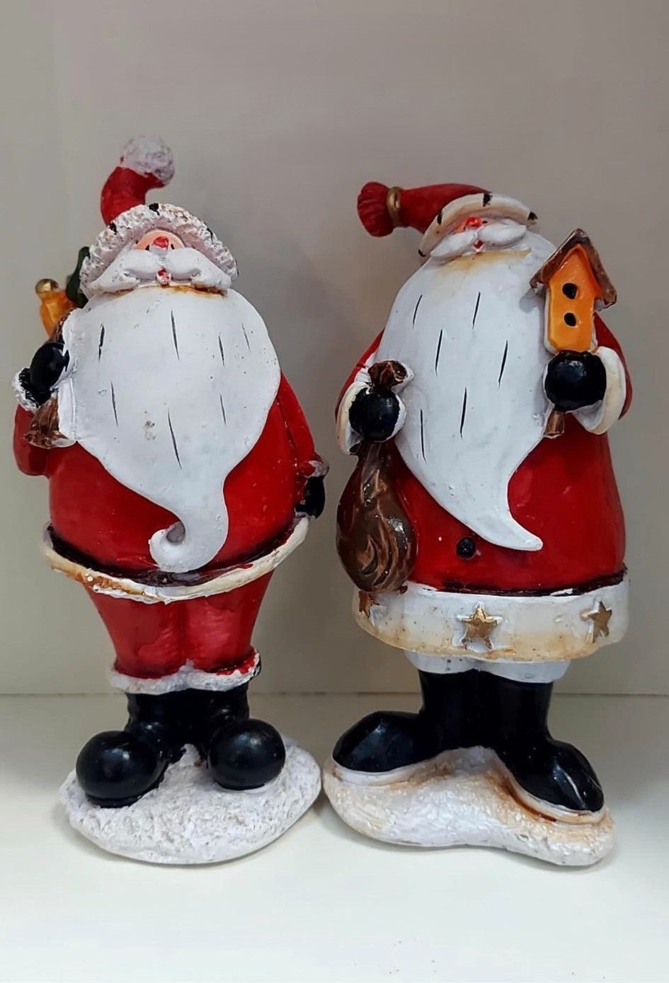 Moși Crăciun – decor ceramic Crăciun de iarnă 2/set 13 cm