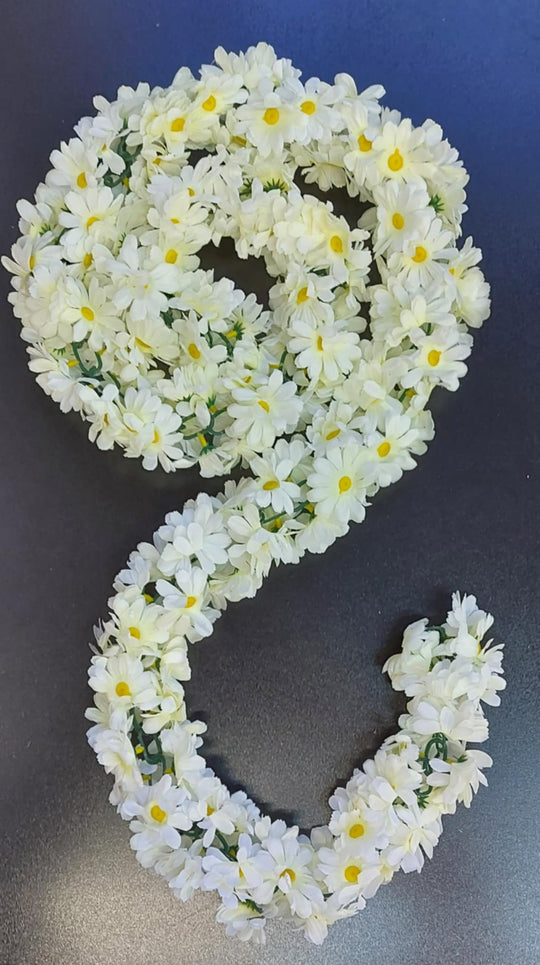 Ghirlandă artificială cu flori ivory - 190cm
