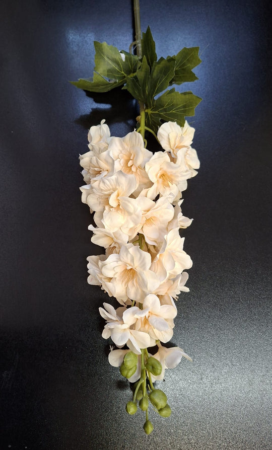 Fir Delphinium artificial crem deschis 84cm- Material textil