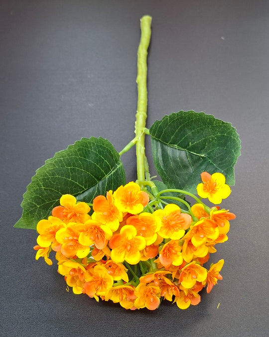 Fir Hortensie artificială galben-portocaliu – 32cm