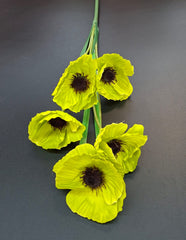 Mac artificial verde lime cu 5 flori – 95cm