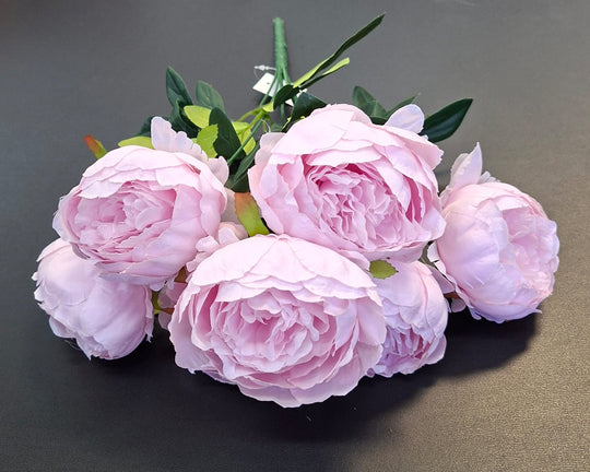 Buchet bujori artificiali roz – 7 flori, aspect natural 40cm