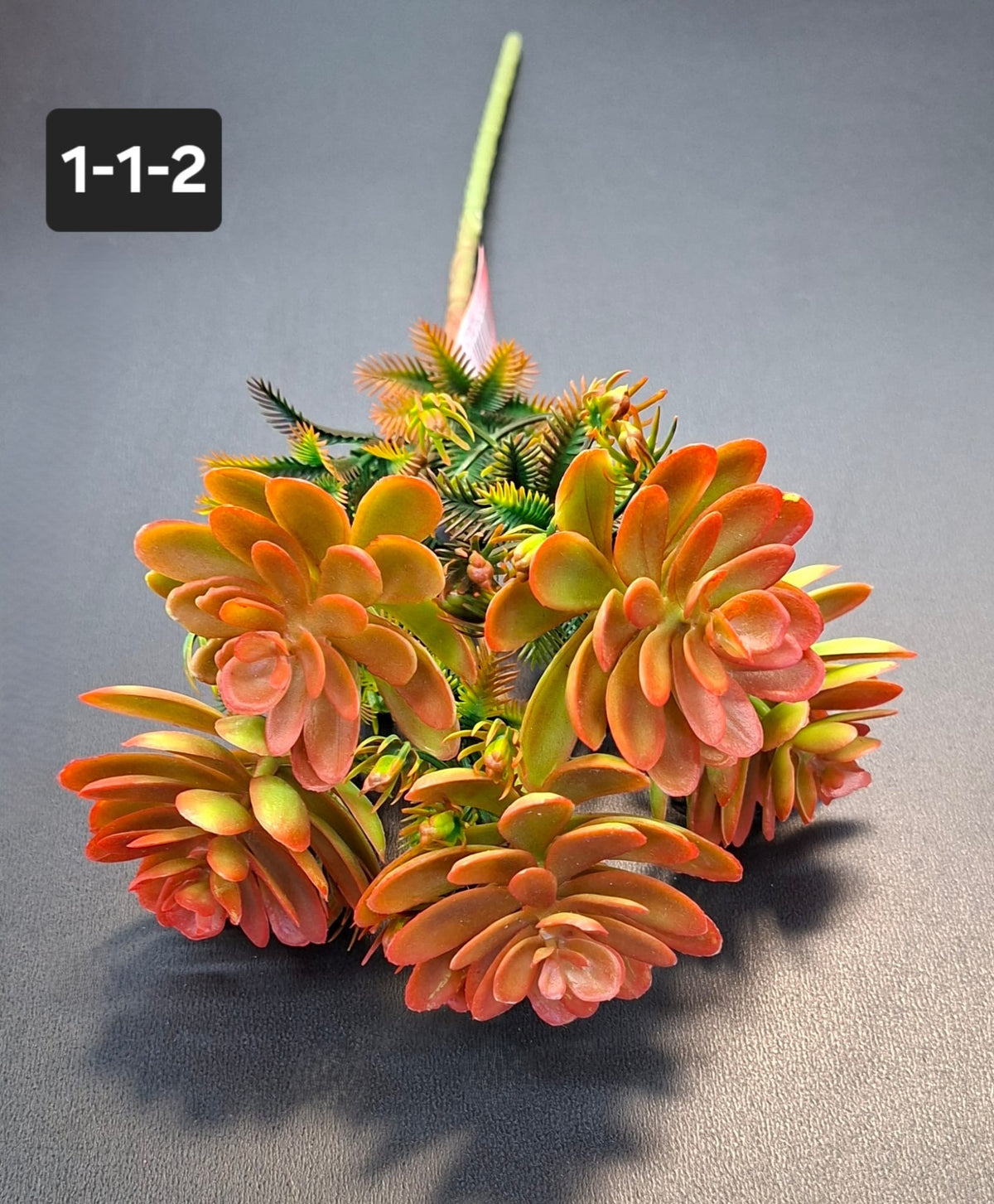 Buchet suculentă artificială roșu-verzuie - 35cm