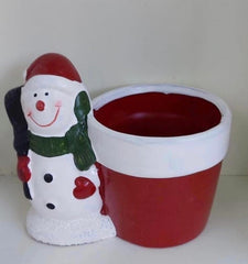 Ghiveci ceramica Om de Zăpadă decorativ de Crăciun