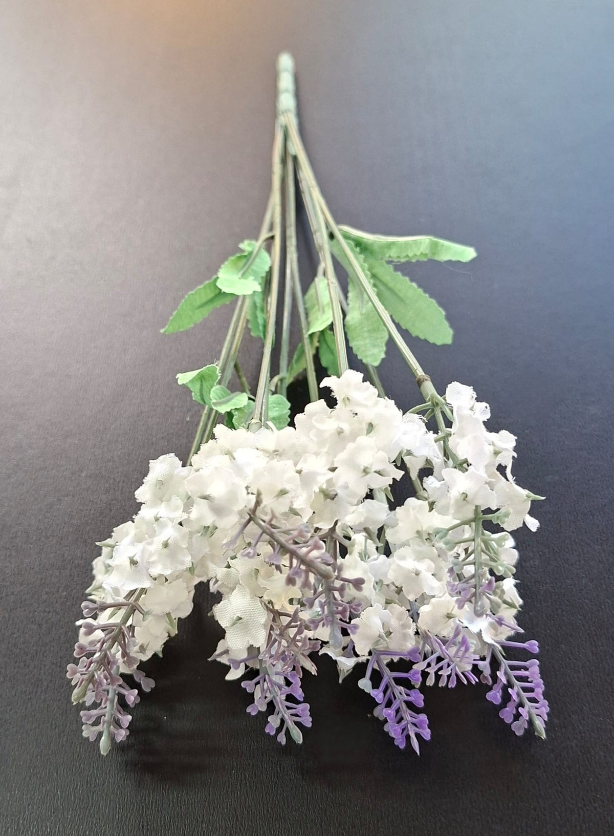 Lavandă artificială alb-mov, 32cm – flori decorative realiste