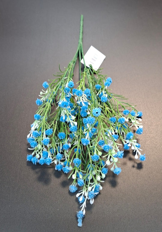 Buchet floarea miresei din plastic albastru – decor artificial 33cm