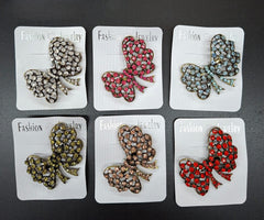 Broșe Elegante Tip Fundă cu Strasuri – Accesoriu Fashion Multicolor 12/SET