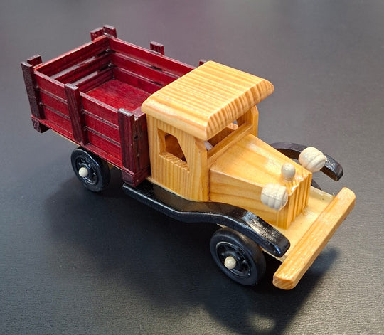 Machetă decorativă camion de epocă din lemn - 18cm