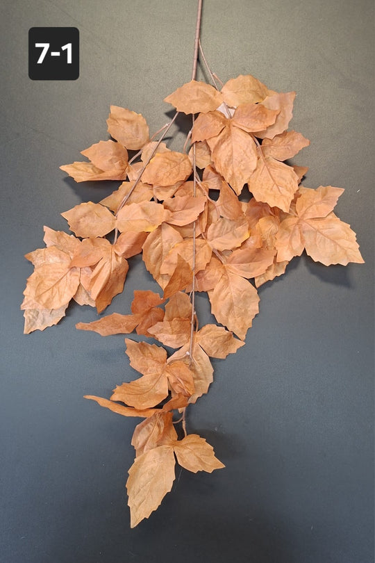 Ramură artificială decorativă - 97cm frunze cărămizii
