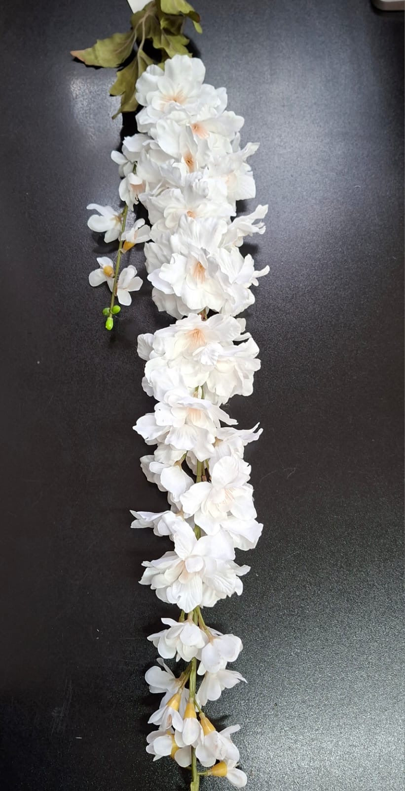 Fir Delphinium artificial alb 125cm- Material textil