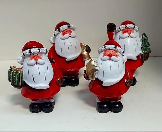 Moș Crăciun – decor ceramic Crăciun  4/set 6cm
