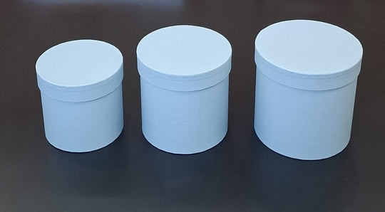 Cutii din carton cilindrice – Albastru deschis 3/set