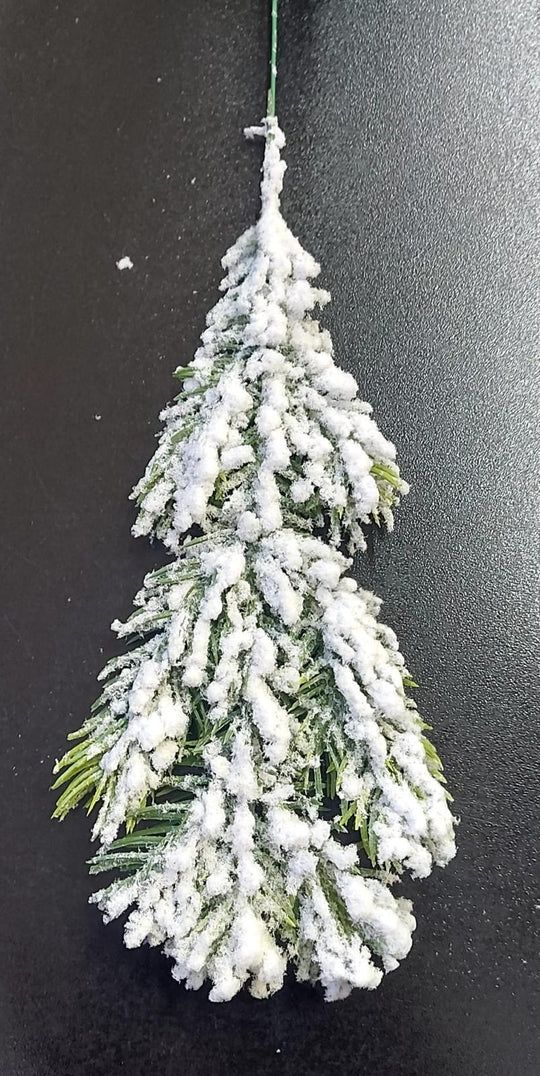 Crenguțe artificiale de brad cu zăpadă abundentă - 28cm 10/set