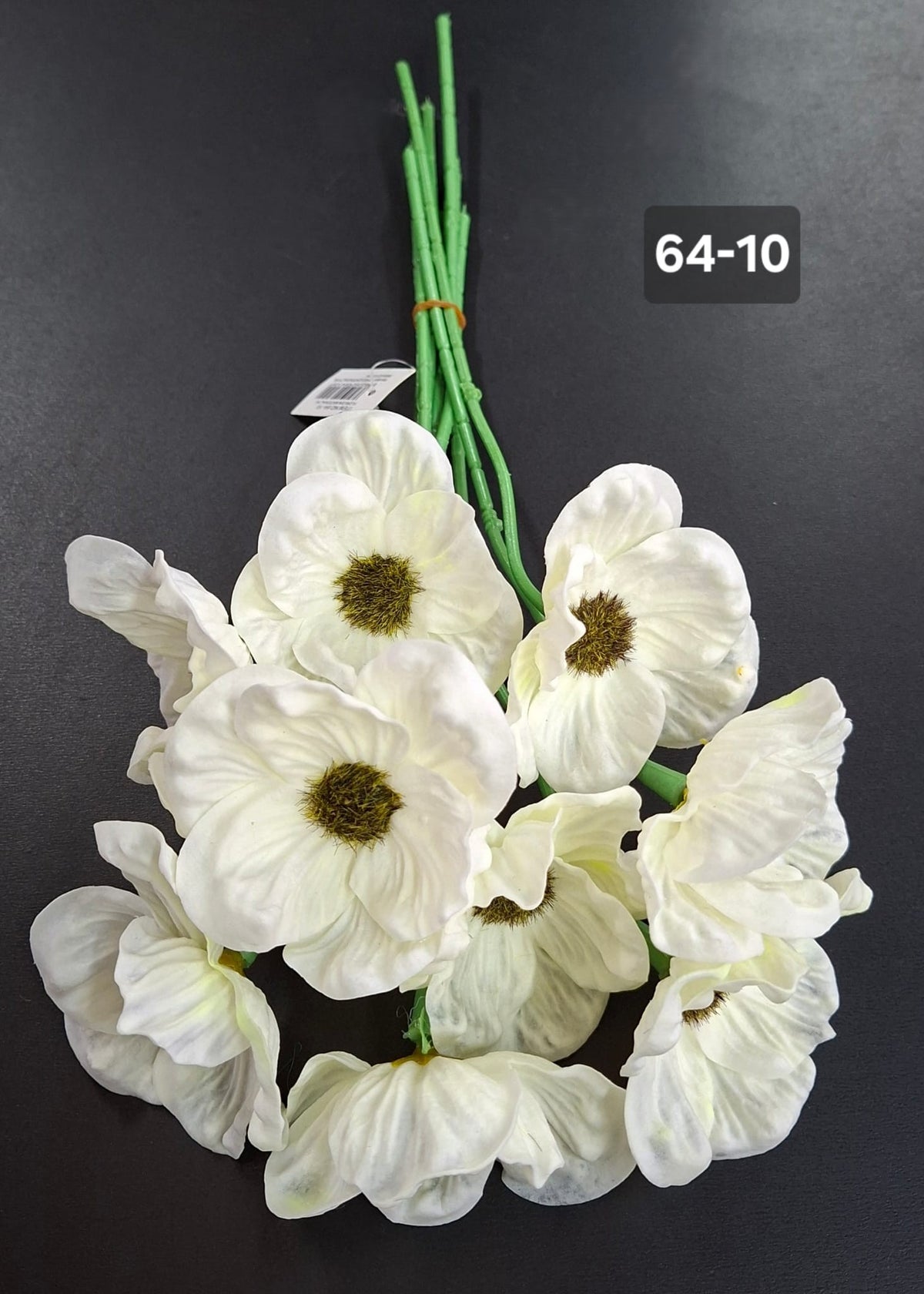Anemone artificiale ivoire 33cm – set 10 fire
