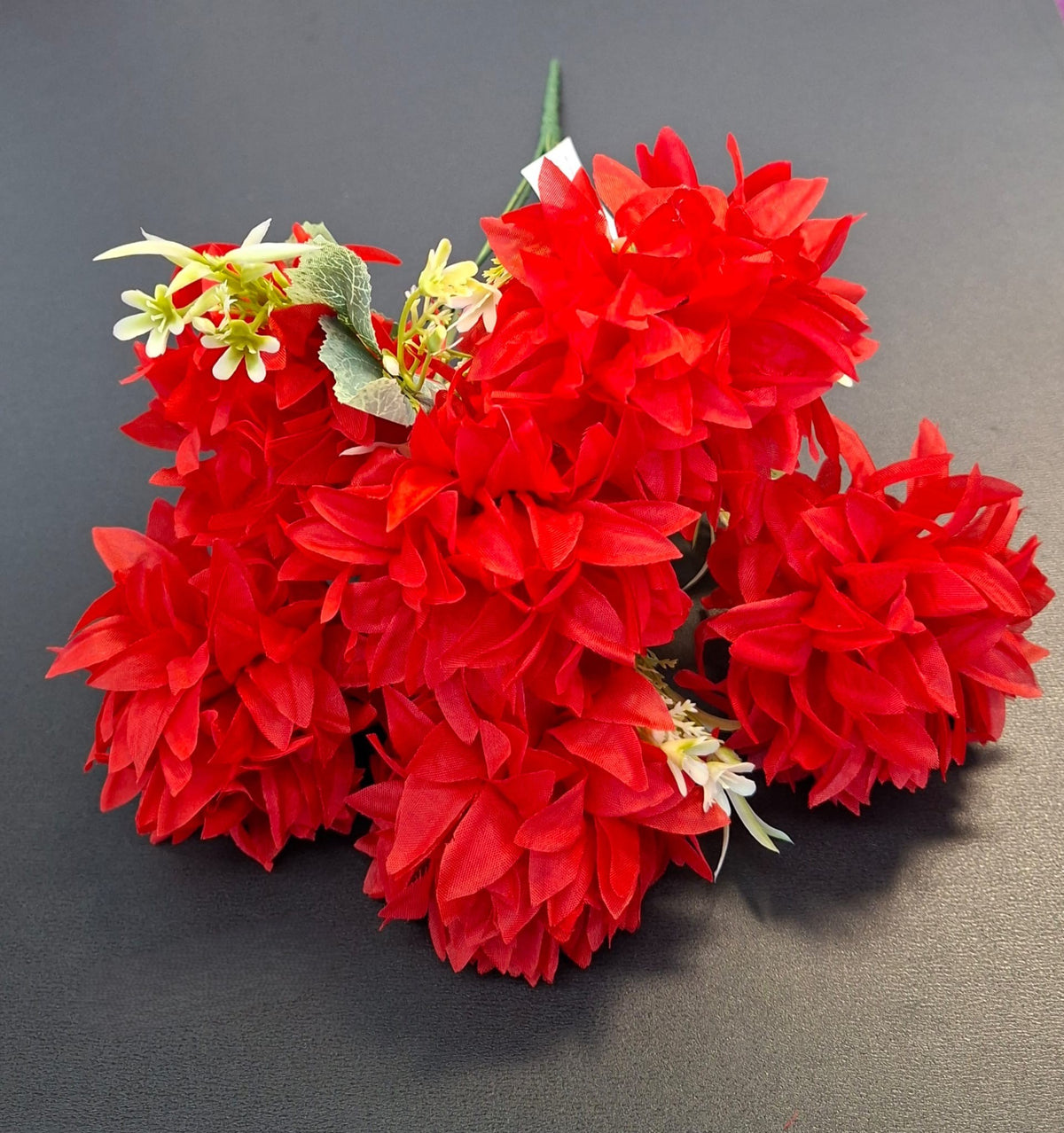 Buchet artificial cu dalii rosii, 35cm