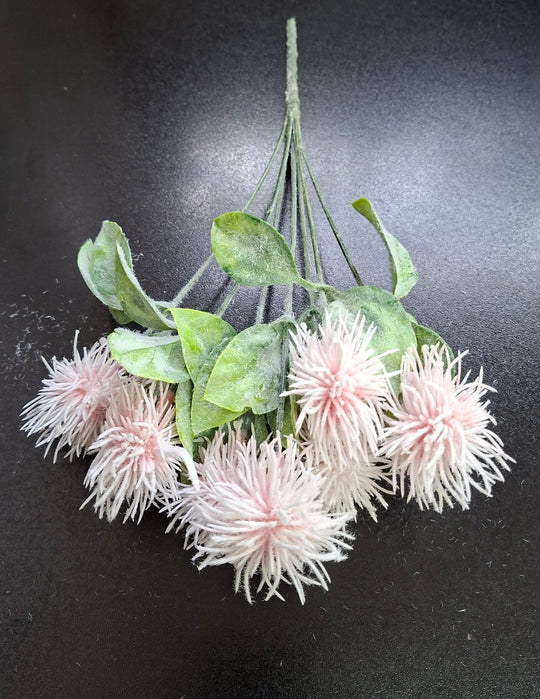 Verdeață artificială decorativă cu flori roz, 30cm – aspect natural