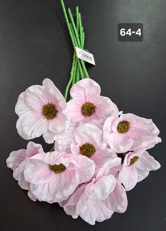 Anemone artificiale roz pudră 33cm – set 10 fire