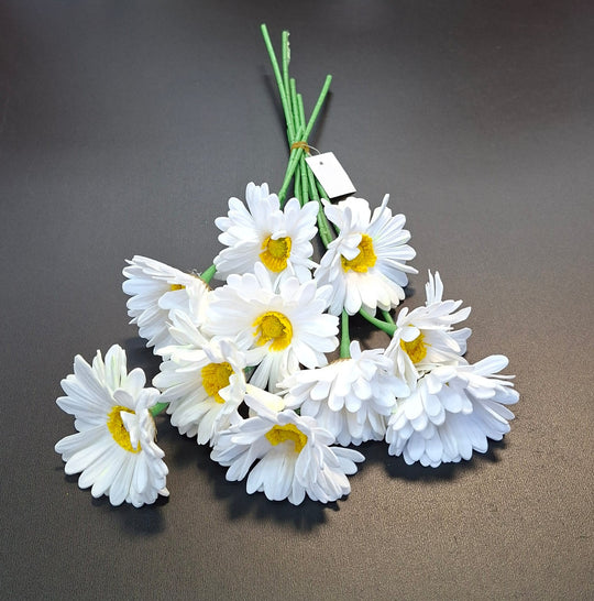 Buchet margarete artificiale albe 34cm - set 10 flori