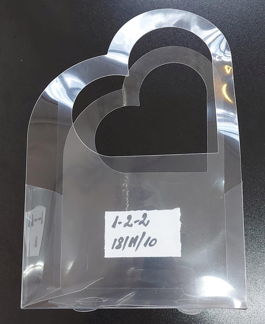 Poșetă Transparentă din Plastic cu Mâner – 10 buc/set, 18×11×10cm