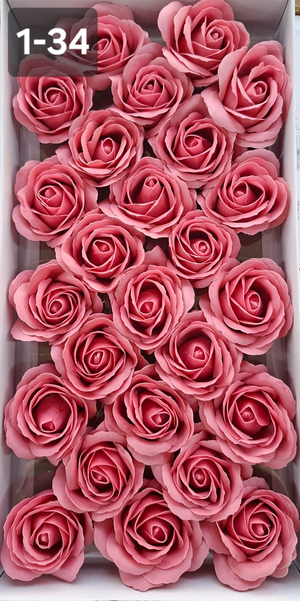 Trandafiri din pastă de săpun roz somon – set 25 bucăți, 8cm