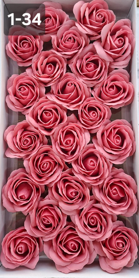 Trandafiri din pastă de săpun roz somon – set 25 bucăți, 8cm