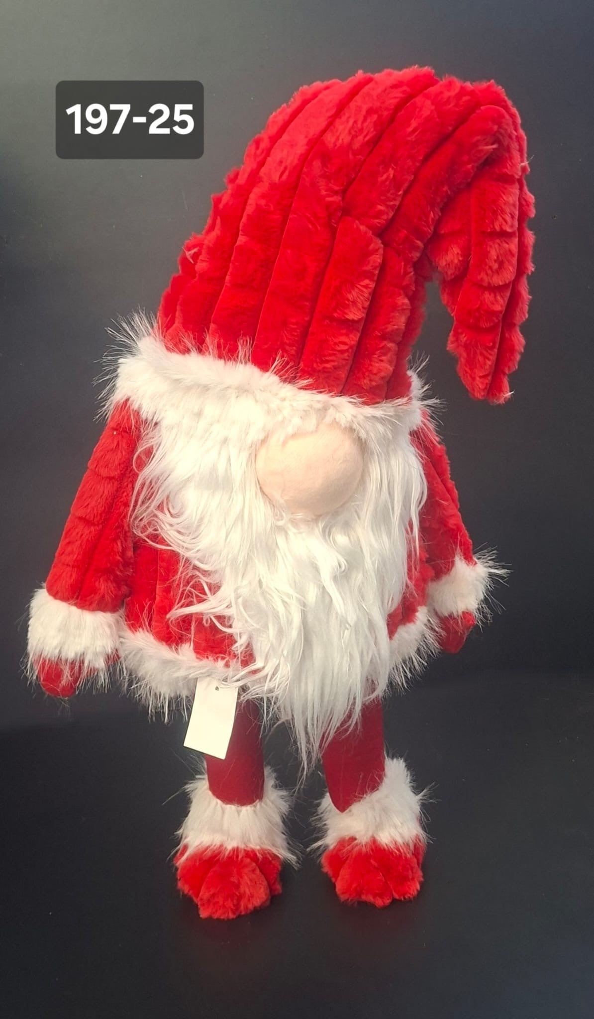 Gnom Crăciun Decorativ Roșu cu Barbă Albă - 85cm