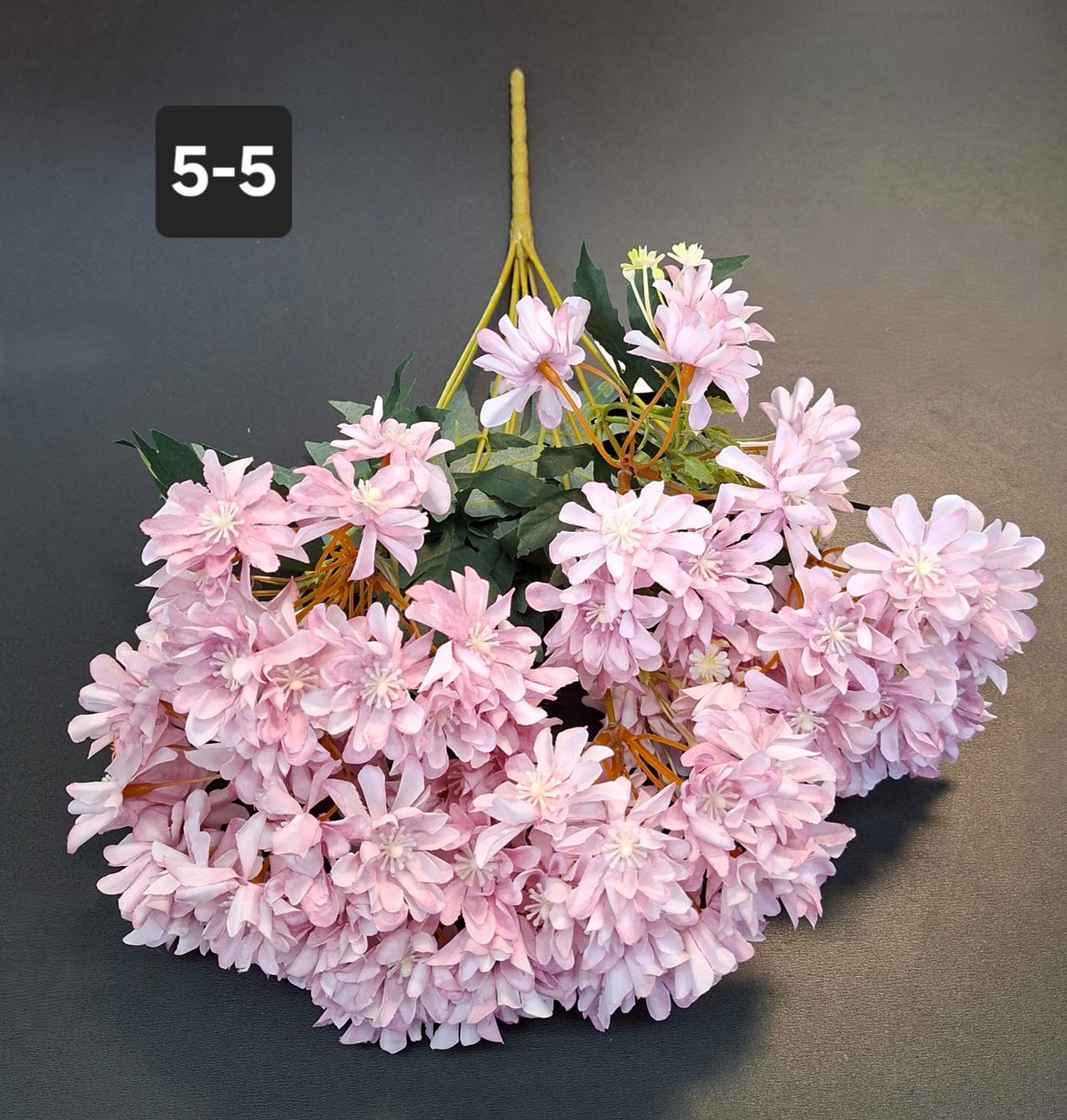 Buchet flori artificiale crizanteme roz pal - 48cm