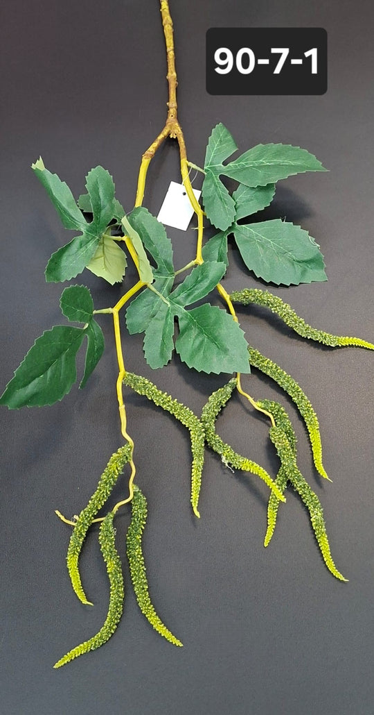Ramură decorativă Amaranthus curgător verde închis, 80cm