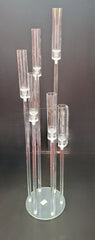 Candelabru Acrilic Transparent cu 6 Brațe tuburi din acryl – 121cm Design Modern și Elegant