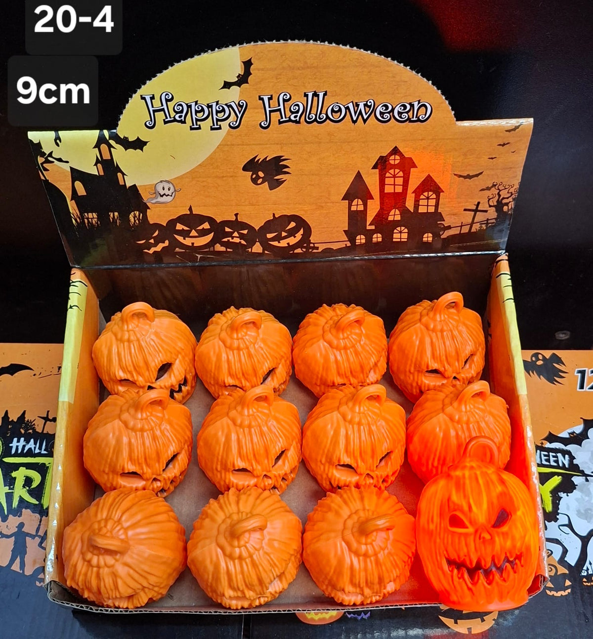 Set 12 Dovleci Halloween cu LED, 9cm – Design Înfricoșător