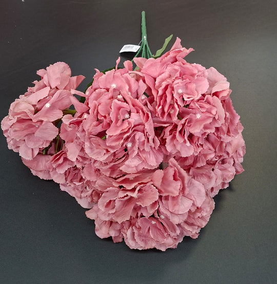 Buchet cu hortensii artificiale roz, flori mari 52cm