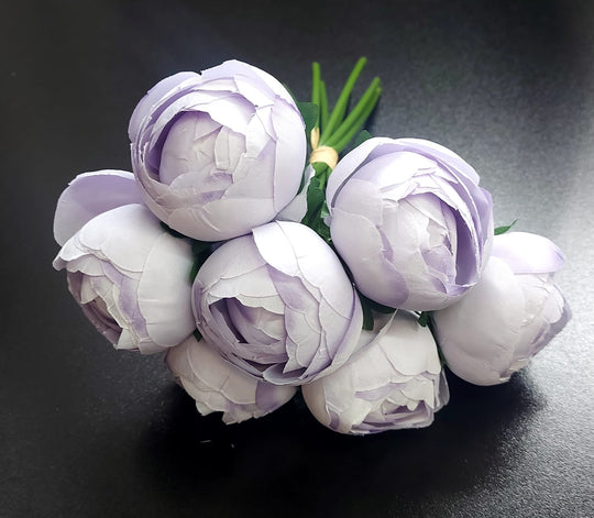 Buchet cu bujori lila pal artificiali – 7 flori 24cm