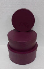 Set 3 cutii rotunde din carton – Mov închis