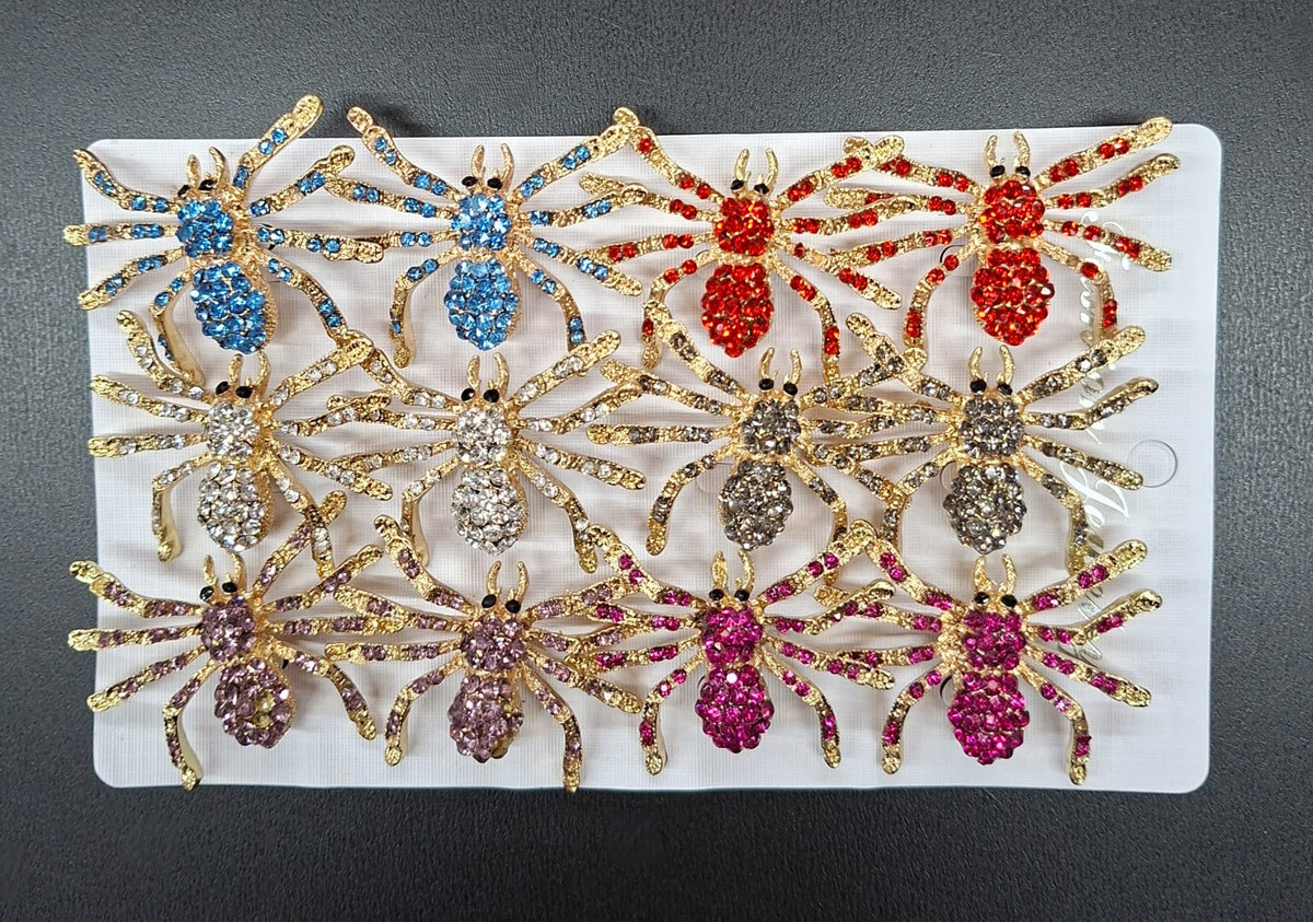 Broșe Păianjen cu Strasuri – Accesoriu Fashion Statement Multicolor 12/set