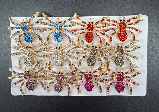 Broșe Păianjen cu Strasuri – Accesoriu Fashion Statement Multicolor 12/set