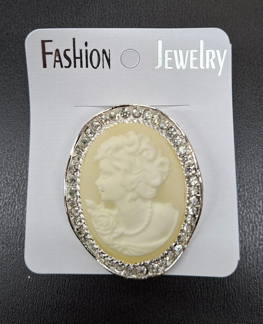Broșe Cameo Ovale cu Strasuri – Accesoriu Elegant Stil Vintage 12/set