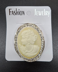 Broșe Cameo Ovale cu Strasuri – Accesoriu Elegant Stil Vintage 12/set