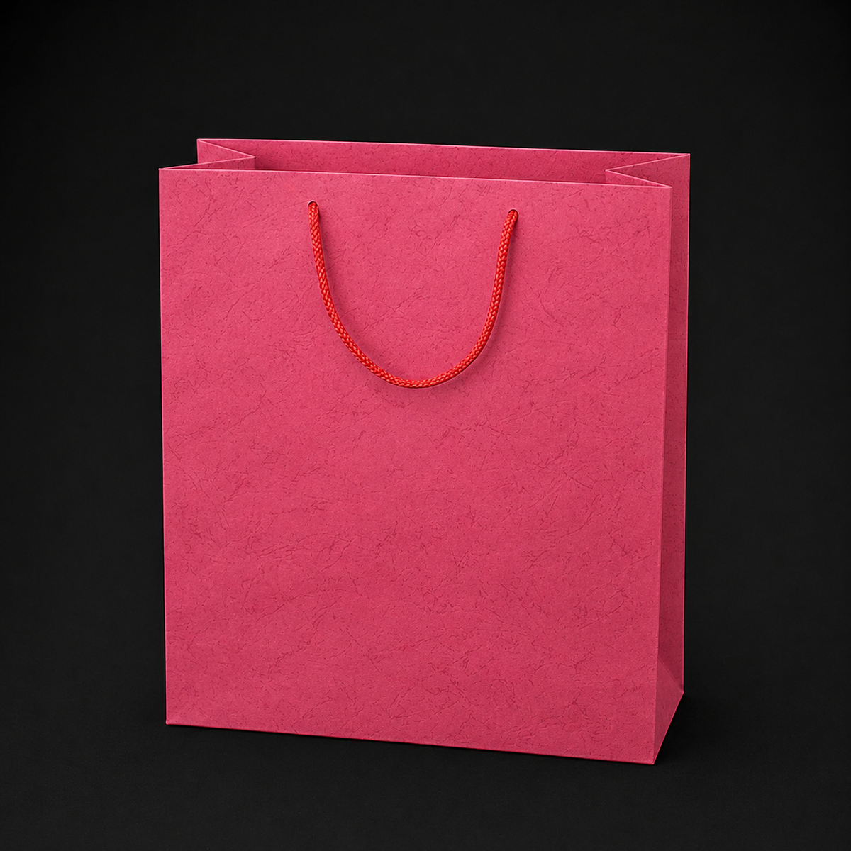 Set 12 pungi cadou fuchsia cu mânere din șnur - 38x28cm