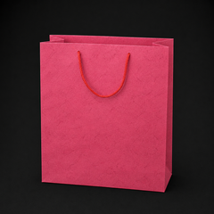 Set 12 pungi cadou fuchsia cu mânere din șnur - 38x28cm
