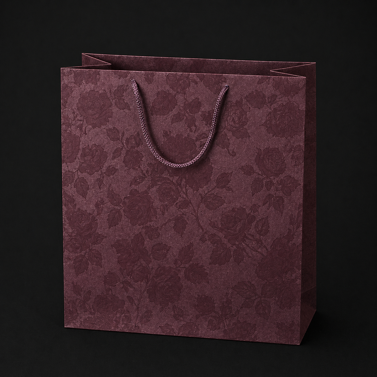Set 12 pungi cadou bordo cu model floral - 38x28cm