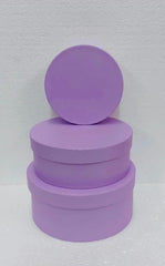 Set 3 cutii rotunde din carton – Mov deschis