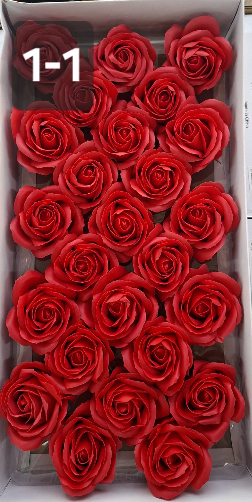 Trandafiri din pastă de săpun roșu clasic – set 25 bucăți, 8cm