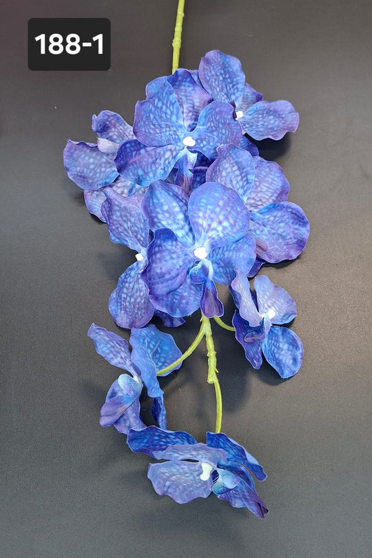 Orhidee artificială Vanda albastră 90cm – flori mari