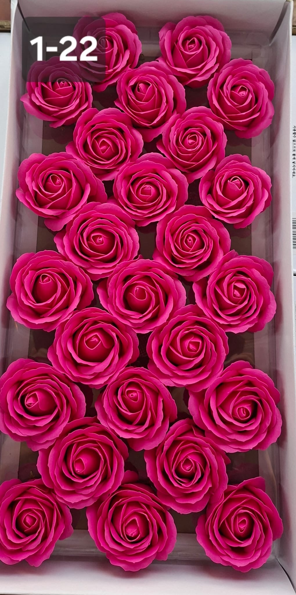 Trandafiri din pastă de săpun fucsia – Set 25 bucăți, 8cm
