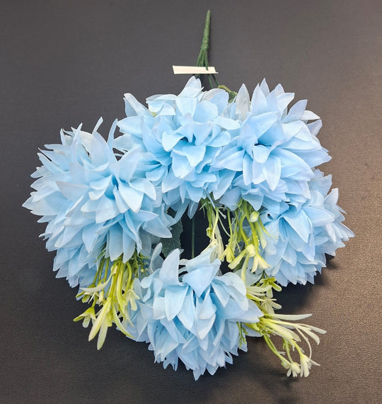 Buchet artificial cu dalii albastre, 35cm